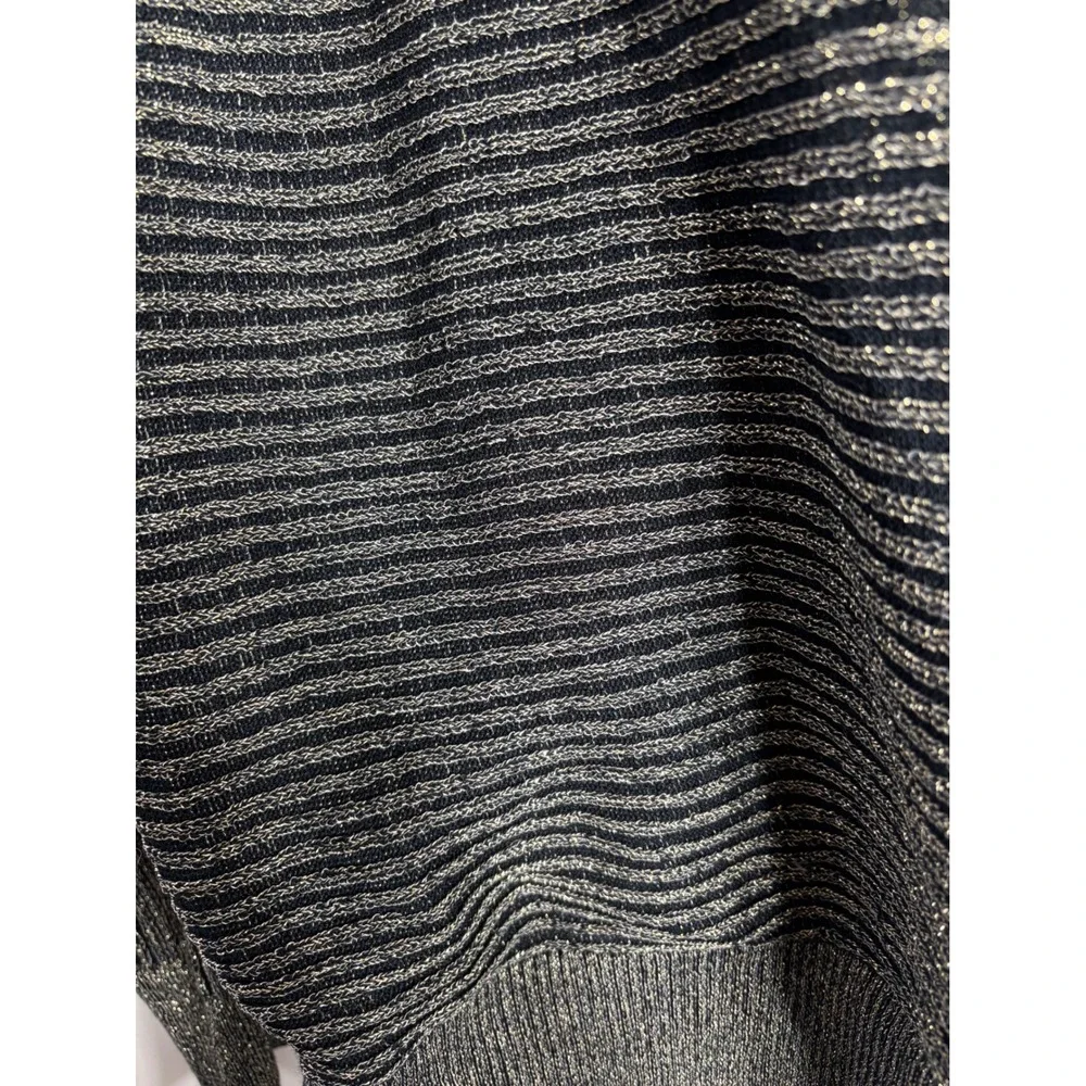 Madison Hudson‎ Metallic Striped Wrap Front Cutout Back Sweater Womens Size L